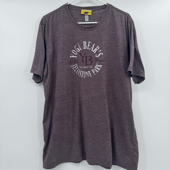 Hanna Barbera T Shirt Men XL Heather Brown Yogi Bear Jellystone Short Sleeve - Picture 1 of 8